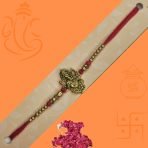 Elegant Ganesh Ji Rakhi with Metal Beads