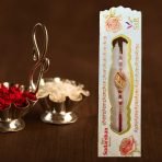 Elegant Red Rakhi with Gold and Pearl Beads